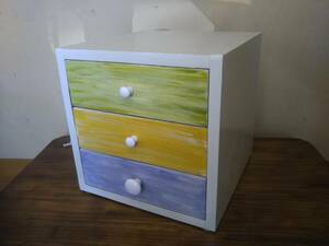 Art hand Auction Mini chest, pastel colored accessory box, accessory storage (remade), Handmade items, furniture, Chair, chest of drawers, chest