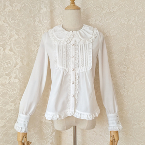  Lolita long sleeve blouse lady's costume cosplay white black retro classical klaroliLolitaroli.ta Halloween .. lovely 