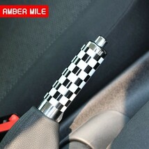 Y2287：ミニクーパー用 チタン合金 カーボン R55 クラブマン R56R57 R58R59 アクセサリー インテリア ハンドブレーキグリップカバー_画像3