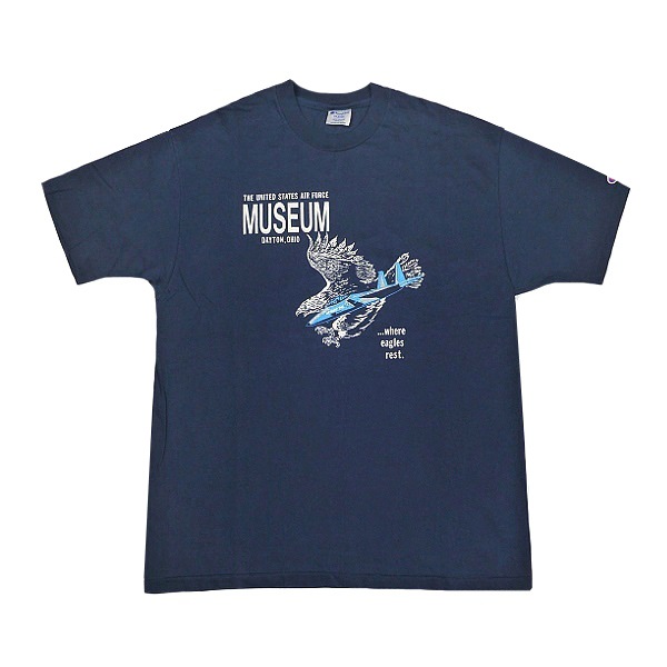 送料無料 ワンウォッシュ USA製 80s ビンテージ チャンピオン USAF ミリタリー イーグル エアフォース Tシャツ 珍ピオン 米軍 軍物 古着