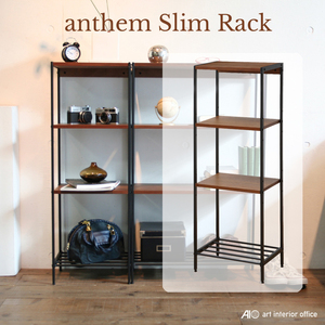 シェルフ 本棚 ブラウン anthem Slim Rack4段 アンセム スリムラック ANR-2396BR