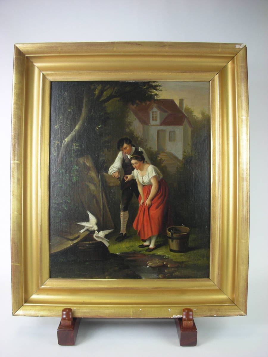 満点の 19世紀頃 牛 静物画油絵 アンティーク絵画 油彩絵画 - 絵画 
