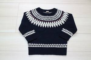 * superior article * petit mainptima inner rumiya knitted sweater navy nordic pattern M size!