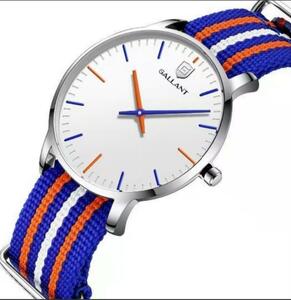 腕時計 GALLANTアナログクォーツ時計 (色：オレンジ色＆青)【箱無し】