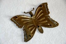 アンティーク　真鍮製、蝶型のコースター（Ｓ１４６）_画像2