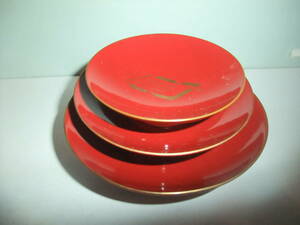 1967 west Japan newspaper company ..90 anniversary commemoration 3 step sake cup 