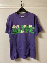 エーライフ alife Tシャツ カットソー 半袖 クルーネック 丸首 プリント 紫 パープル M_画像1