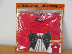 (40824)キッズ　女の子　ハロウィン　ドラキュラ　Tシャツ　半袖　コスプレ　レッド　120～130㎝　未使用
