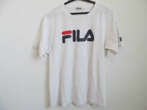 (40920)フィラ　FILA　ロゴ　Tシャツ　カットソー　半袖　ホワイト　M　USED