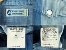 ■WHITE LINE ホワイトライン / 日本製 / メンズ / インディゴ USED加工 / パネル ウエスタン デニムシャツ size 44 / トップス_画像3