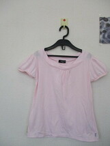 ★ COMME CA ISM 女の子 半袖Tシャツ 胸元ギャザー 淡いピンク（１４０）_画像1