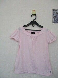 ★ COMME CA ISM 女の子 半袖Tシャツ 胸元ギャザー 淡いピンク（１４０）
