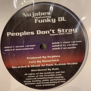 1999 Nujabes Feat Finky DL / People Don't Stray Hyde Out 中古レコード