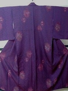  ребенок кимоно девочка ... мелкий рисунок палочки воротник .. темно-синий ( темный фиолетовый ) феникс рисунок длина 146cm б/у прекрасный товар kizg38*..*