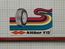 外国 古いステッカー：kleber v12 タイヤ 車 デザイン 広告 ビンテージ +De_画像3
