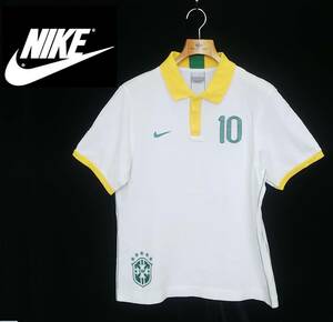 ◆NIKE*半袖ポロシャツ*Mサイズ*メンズ*サッカー*ブラジル*CBF*スポーツ*ナイキ*綿100％*　＃3923