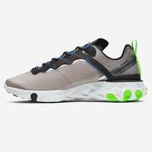 ■ナイキ リアクト エレメント 55 SE グレー/シルバー/ブラック／ネオングリーン 新品 26.5cm US8.5 NIKE REACT ELEMENT 55 SE_画像3