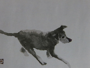 Art hand Auction Цурутаро Катаока, 【собака】, Из редкой художественной книги в рамке., Абсолютно новый, с рамкой, Хорошее состояние, почтовые расходы включены, ууу, рисование, картина маслом, рисунок животного