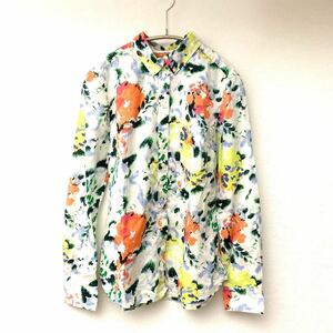 Gap インド製 綿 花柄 総柄 コットンシャツ 長袖 XS〈古着 used〉春 春物 ギャップ　A49