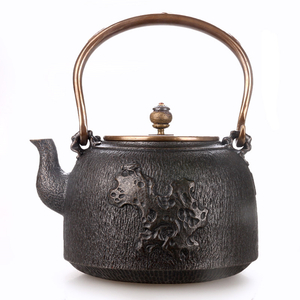 Art hand Auction Large capacity handmade tea pot, liang pot, boiled tea pot, tea utensils, artisan made, iron bottle, iron supplement, iron kettle, baking pot GY76, Japanese tableware, tea utensils, teapot