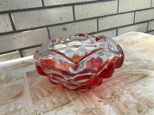 ◆うつわ屋◆懐かしの昭和レトロ★手造りガラス灰皿(大）ダイヤＲ/Ｃ