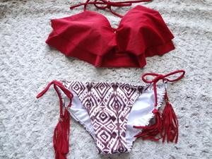  water 108* translation equipped * Egoist *2 step frill! wire bikini * swimsuit * size 9 number * meat thickness pad * settled red color 