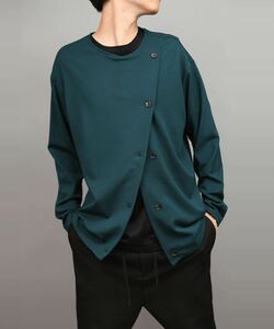 ato Ato green pull over cut and sewn T-shirt cardigan 