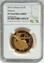 限定150枚 2019年 英国 イギリス ブリタニア ライオン 100ポンド 1オンス プルーフ金貨 NGC PF70 ULTRA CAMEO 最高鑑定 ウナとライオン 1oz_画像3