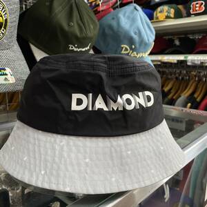 USA正規品 【L/XL】 Diamond Supply Co. ダイヤモンドサプライ DECO BUCKET HAT バケットハット 撥水 ナイロン 2トーン 黒 グレー ドット