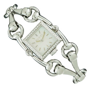 グッチ116.5シェル文字盤ダイヤベゼルクオーツレディースウォッチ女性腕時計人気ブランド時計中古