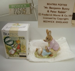 ベスウィックMr.Benjamin Bunny&Peter Rabbitピーターラビット ベンジャミンバニーBeswick Beatrix Potter's 