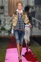 イタリア製 DSQUARED2 ディースクエアード 2006AW ピンタック切替 ロングカフス ウール縮絨 チェックシャツ ブラウス 40 紺 緑 国内正規品_画像10