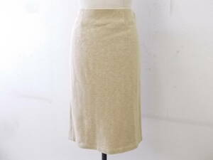 a630*RALPH LAUREN silk . skirt * Ralph Lauren cotton knitted skirt size 4 beige color cotton silk . material herringbone pattern lining none 3D