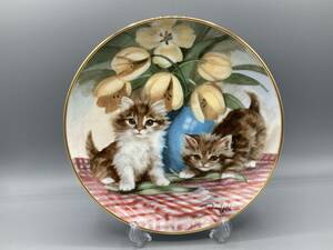 限定品 フランクリンミント Tabbies and Tulips ネコ 猫 チューリップ 飾り皿 絵皿 皿 ①⑥ (793)