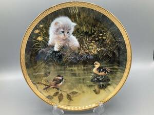 フランクリンミント Duck Pond Dilemma ネコ 猫 絵皿 飾り皿 鳥 ①⑥ (793)