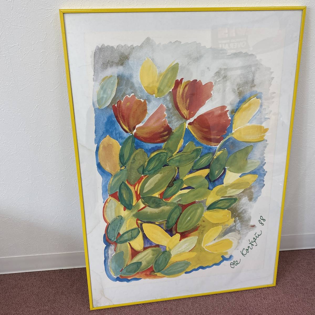 复古 1988 年代设计艺术花卉画相框室内杂货 210401, 美术用品, 镜框, 海报框