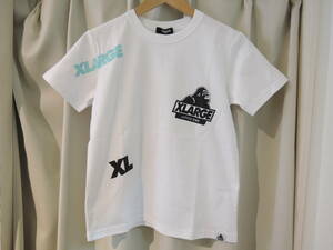 X-LARGE XLarge XLARGE KIDS anti-bacterial deodorization Logo Random T-shirt most new work white 140 size postage 230 jpy ~ price cut!