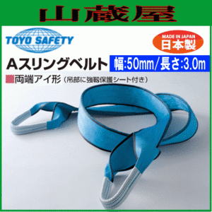 トーヨーセフティー(toyosafety) Aスリングベルト 両端アイ形 幅50mm×長さ3.0m