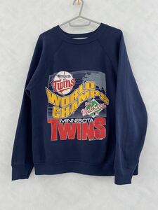 MINESOTA TWINS WORLD CHAMPS 1991 WORLD SERIES スウェット L Tultex ミネソタ・ツインズ 90s ヴィンテージ MLB 野球 USA製 トレーナー