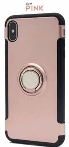 ★新入荷★ iPhone XS Max用スマホリングホルダー付きケース ピンク