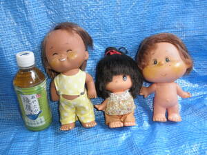 古い 赤ちゃん人形 ソフビ 3体まとめて 抱き人形 着せ替え人形 ファンシー 昭和レトロ マスコット
