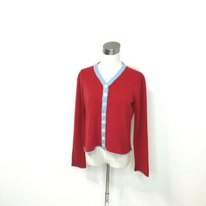 ★ルシアンペラフィネ lucien pellat-finet★レディース 貝ボタン ウール ニット セーター 赤系 size 1 管:B:04