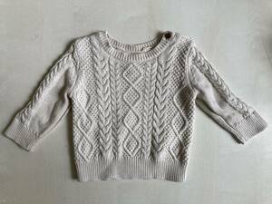 Babygap aran rew sweater s/801998-00 80 Используемый детский кабельный кабельный вязаный свитер