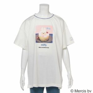 ミッフィー メゾピアノ パンケーキ転写プリントロング丈Tシャツ　S 140 miffy メゾピアノジュニア　Tシャツ ロング丈