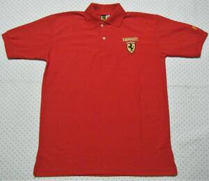  Ferrari FERRARI F-1 casual & Motor Sport for cotton polo-shirt red color size XL deer. . material the back side [te Caro go] embroidery 