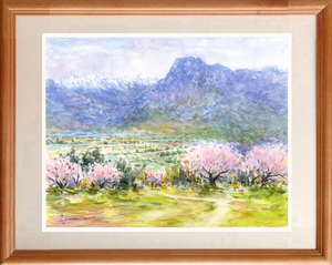 Art hand Auction ★Aquarelle★Peinture originale Printemps à Shinshu ★#459, Peinture, aquarelle, Nature, Peinture de paysage