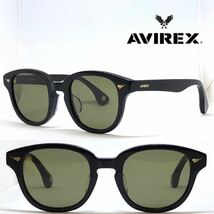 新品 送料無料 AVIREX アヴィレックス サングラス AR702 B/LGRN ブラック レンズカラー グリーン_画像1