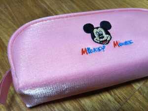 【ミッキーマウス★ポーチ】新品・未使用！ピンク（Mickey Mouse）小物入れ☆ディズニーランド土産☆Disney