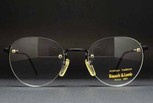  dead stock Bausch & Lomb 062 B 52-21 two-point round glasses sunglasses frame Vintage boshu rom rim less . none 