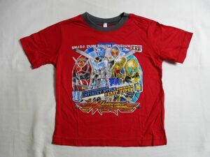 BB441【BANDAI】仮面ライダー　ヴィザード　プリント　半袖　Tシャツ　男児　赤　110